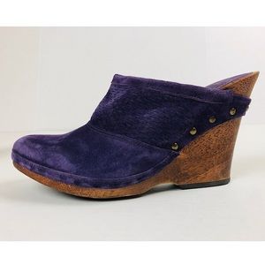 Michael Kors Velvet Purple Studded Clogs